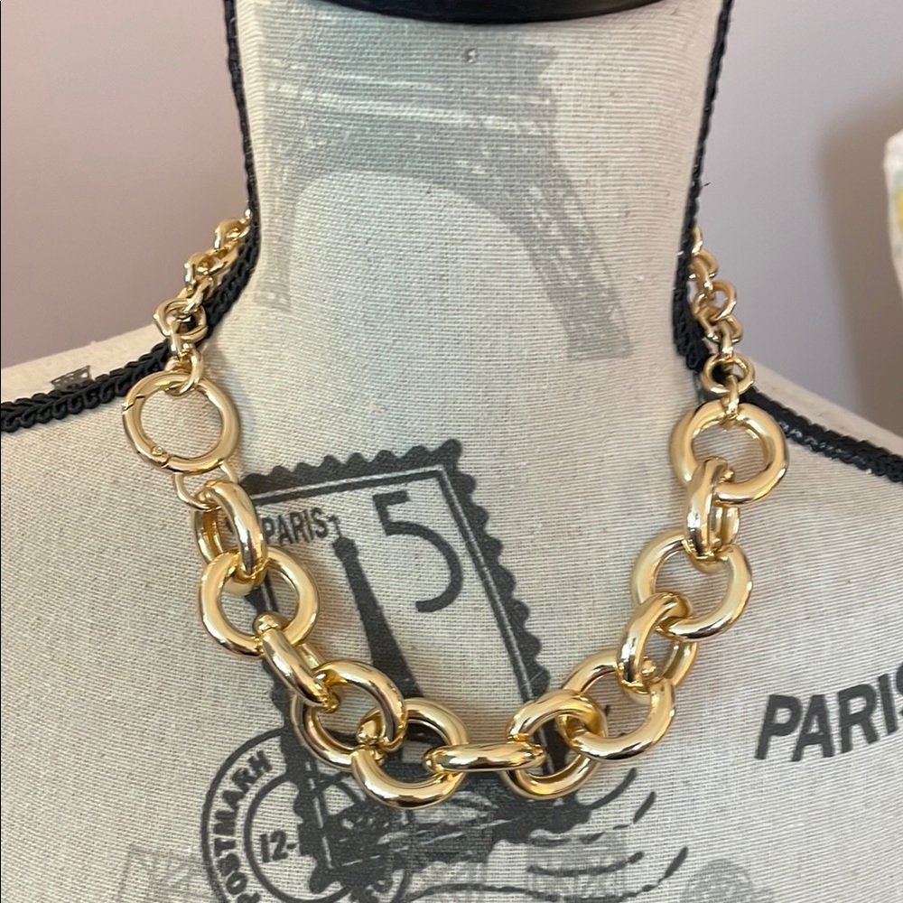 Jenny Bird Polished Gold Link Necklace